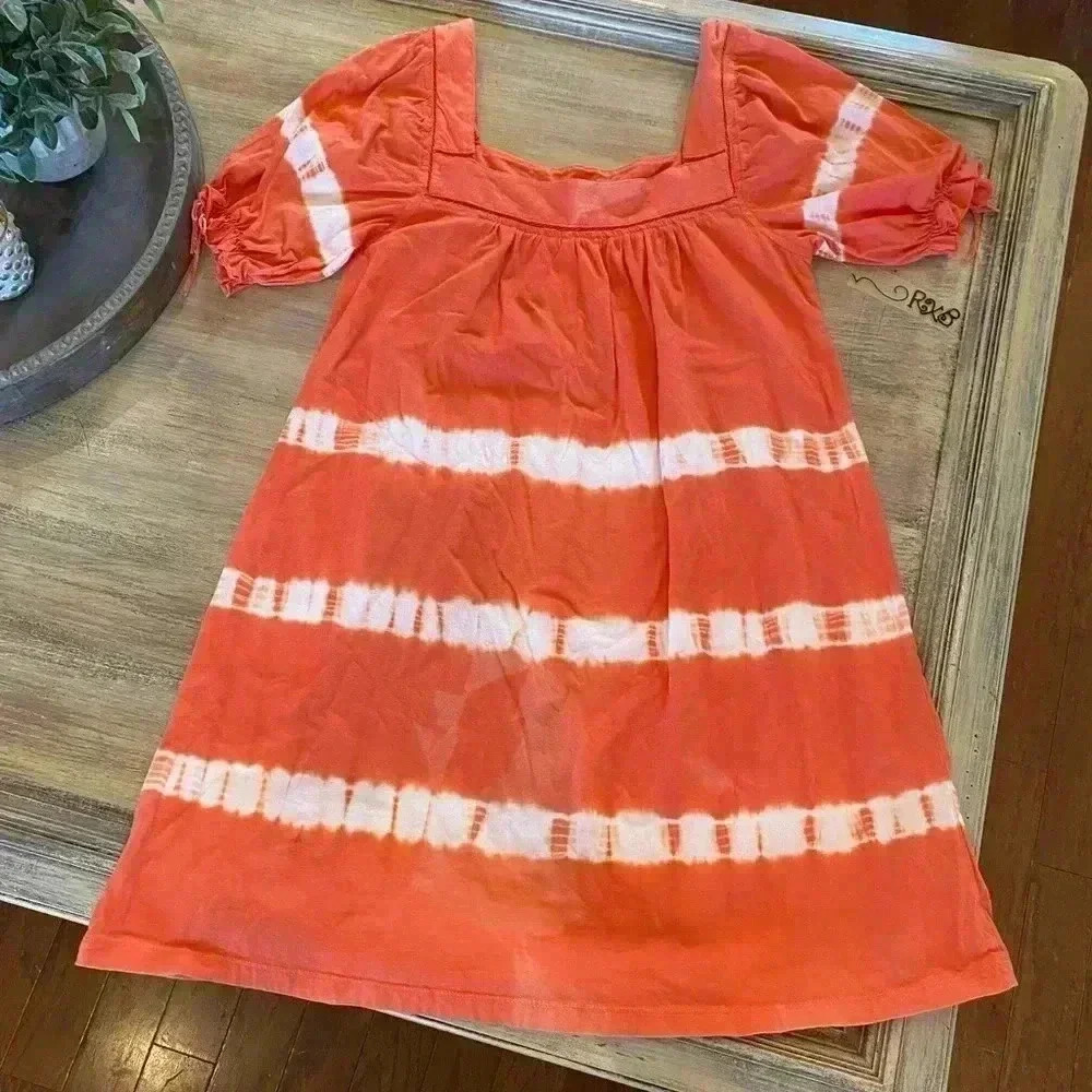Orange & White tie dyed RXB dress-size M- NWT